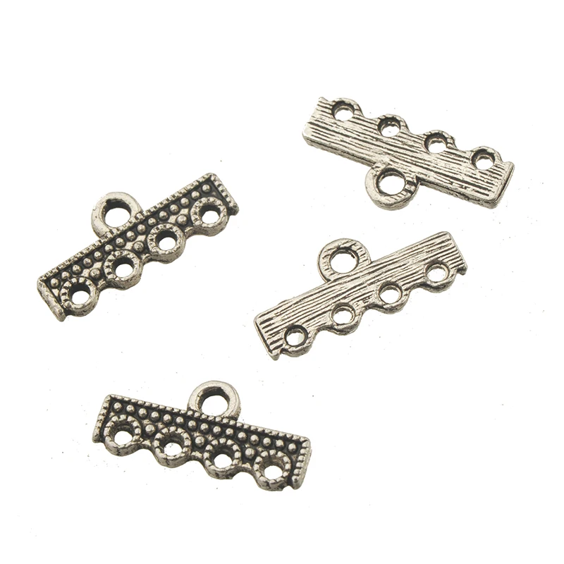 Parts Earrings Make Connectors Silver Plated Fashion 1 and 4 holes Multi Bracelets Crafts 50pcs Wholesaler Jewellery Components