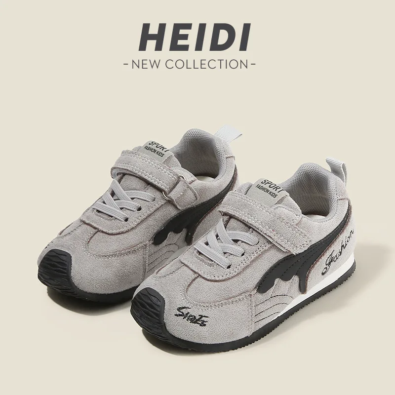 

Spring Autumn Children New Solid Color Style Suede Fleece Sneakers Boy Comfortable Soft Soled Sports Shoes Girls Thin Sole Shoes