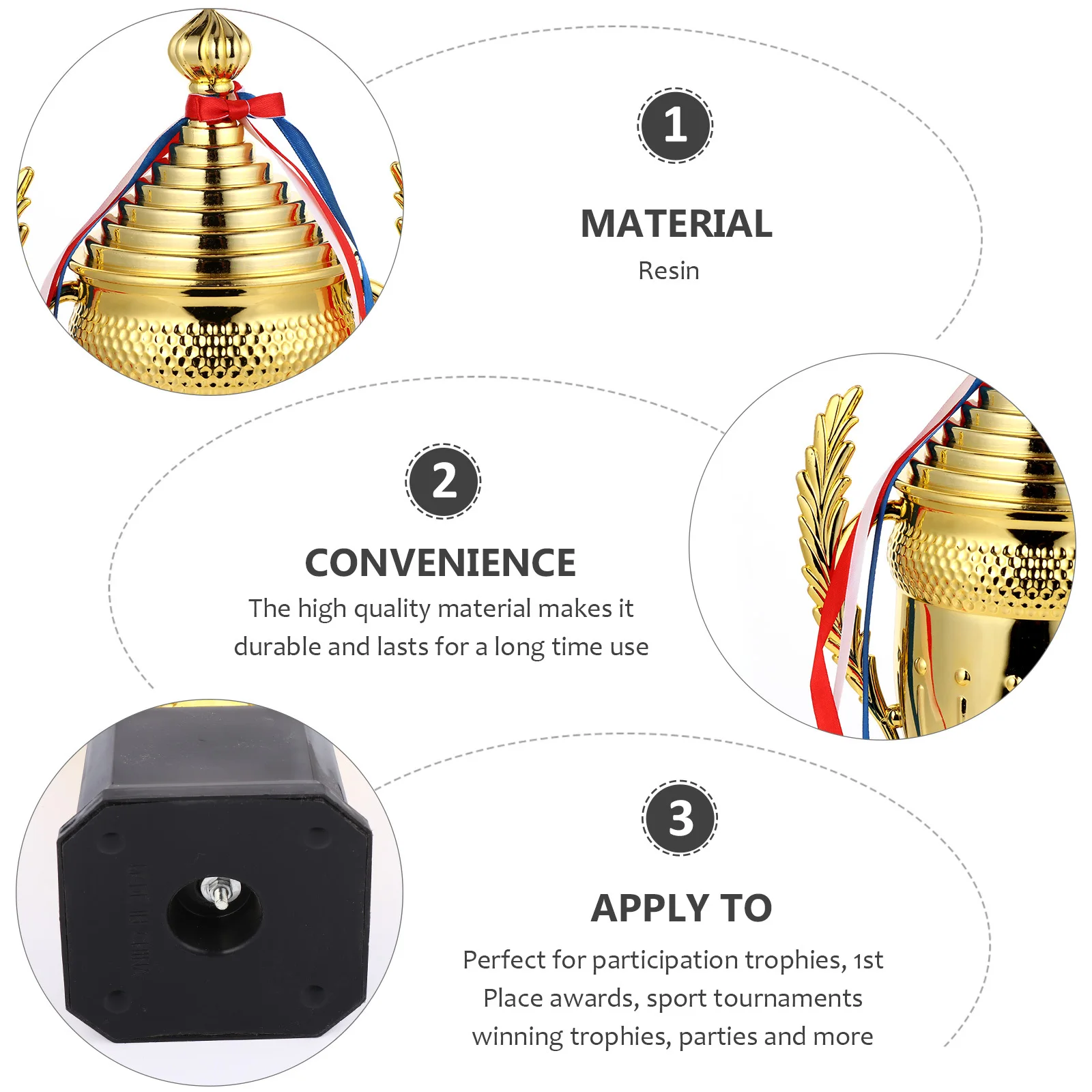 ถ้วยรางวัลพลาสติกสีทองสำหรับเด็กและผู้ใหญ่ รางวัลผู้ชนะการแข่งขัน ของรางวัล ของขวัญสำหรับกิจกรรมในห้องเรียน กีฬา งานปาร์ตี้