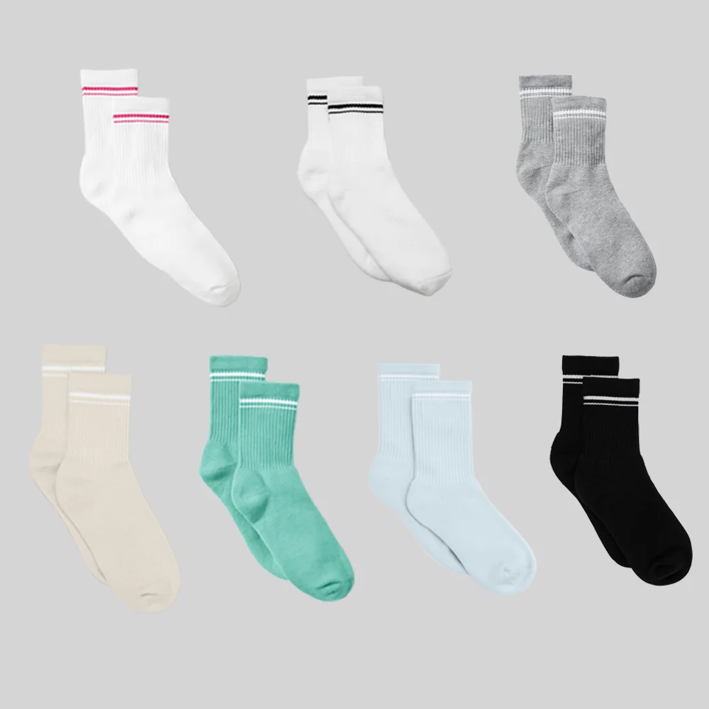 Chaussettes courtes rétro unisexes à col demi-rond, chaussettes de yoga en coton, chaussettes de sport polyvalentes, chaussettes respirantes et décontractées