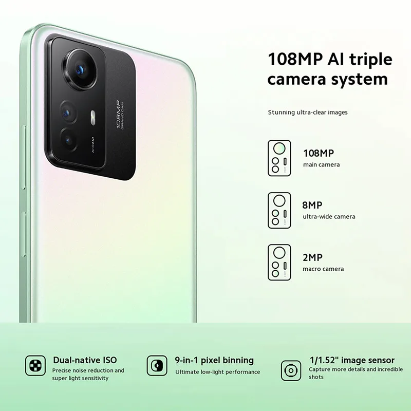 New Xiaomi Redmi Note 12S Smartphone 128GB / 256GB MTK Helio G96 6.43" AMOLED DotDisplay 5000mAh 108MP Camera