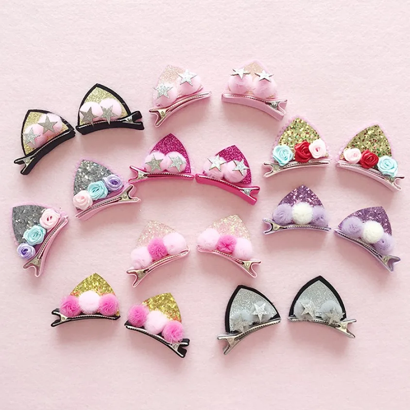 

Three-Dimensional Sequin Cat Ear Hair Clip Cute Children's Bb Clip Cartoon Cute Hairpin Headdress Festival Photo Hair Accessory