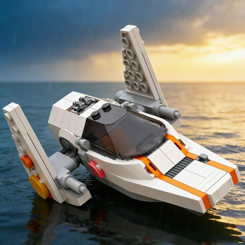 202 stücke MOC Star Battle MV Twin Sun Runner Starfighter Modell Bausteine Weihnachten Geschenk Bau Spielzeug Idee Bildung