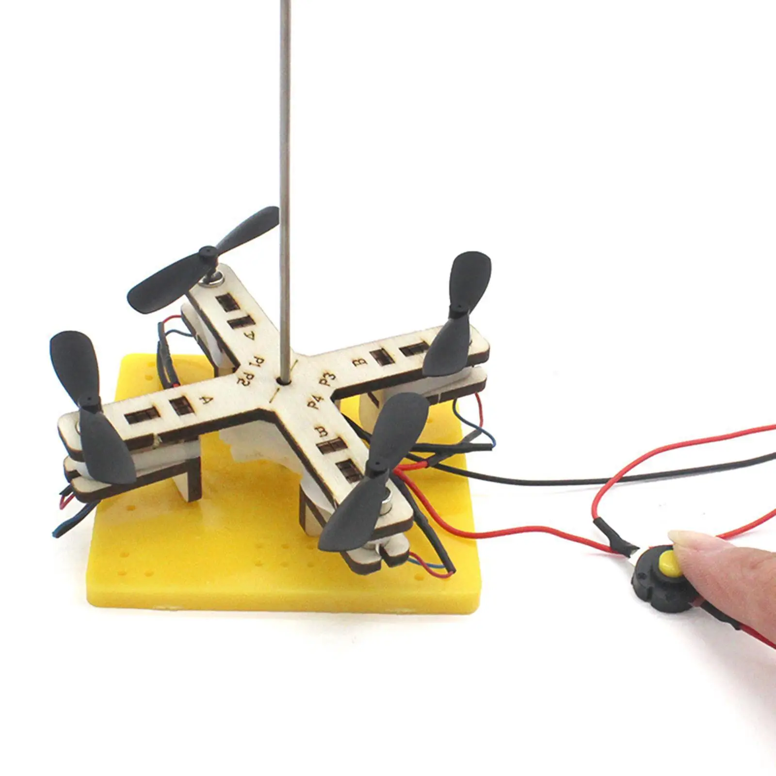 Crianças montado drone brinquedo com interruptor haste 3d de madeira helicóptero elétrico brinquedo kit para auxiliares de ensino casa escola presente meninos meninas