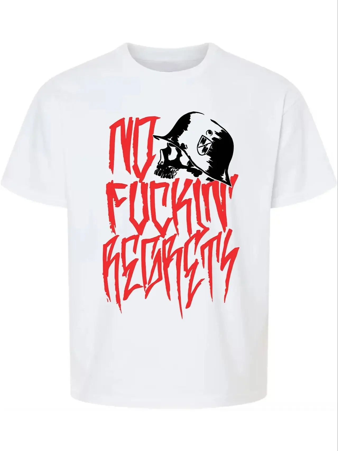 

Men's Regrets Metal Mulisha Skull T-Shirts 100% Cotton2025 Summer Vintage Men Women Fashion O-Neck Cotton Tee Short