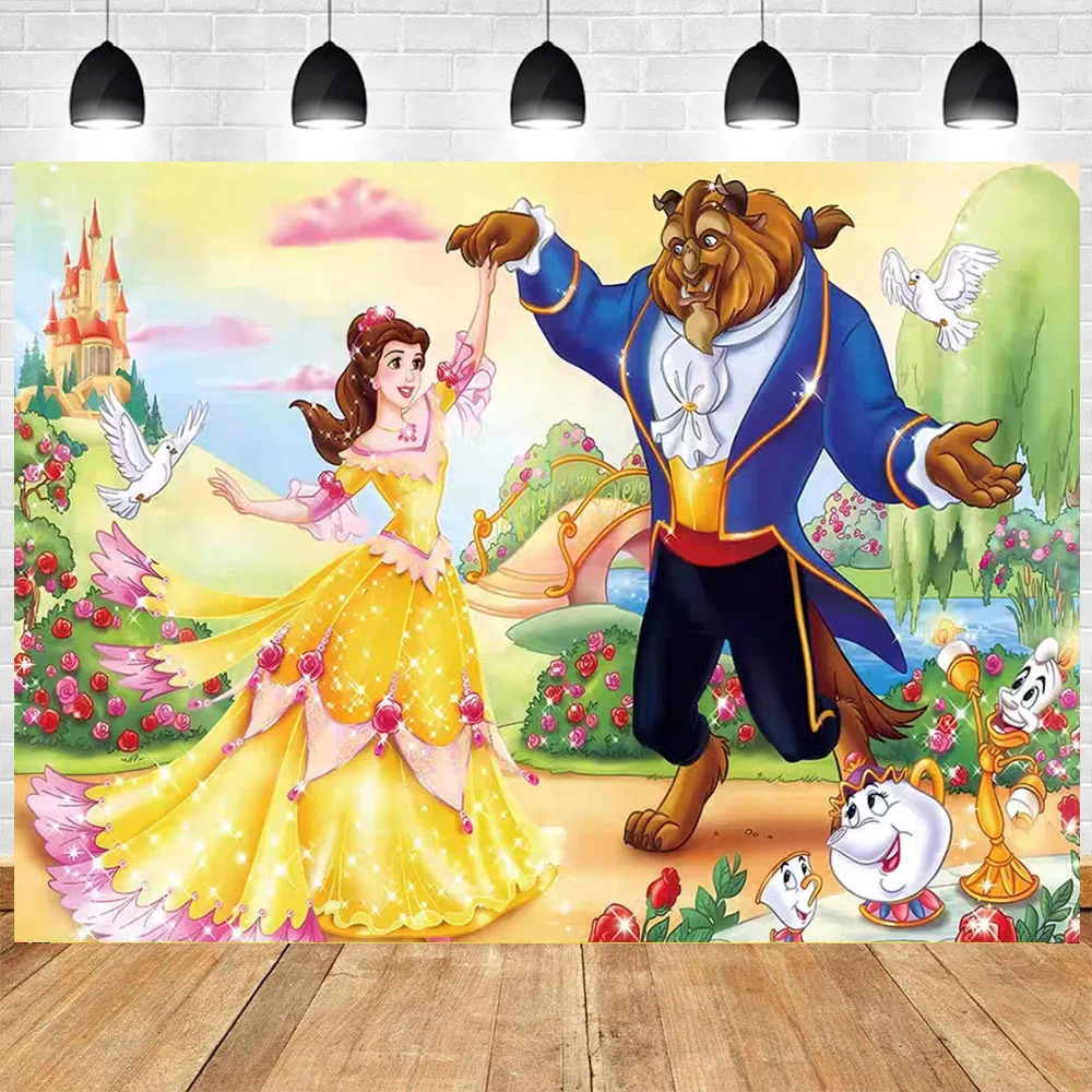 Belle Princess Beauty And Beast tema forniture per feste di compleanno stoviglie usa e getta piatti palloncini sfondo decorazioni per la casa di nozze