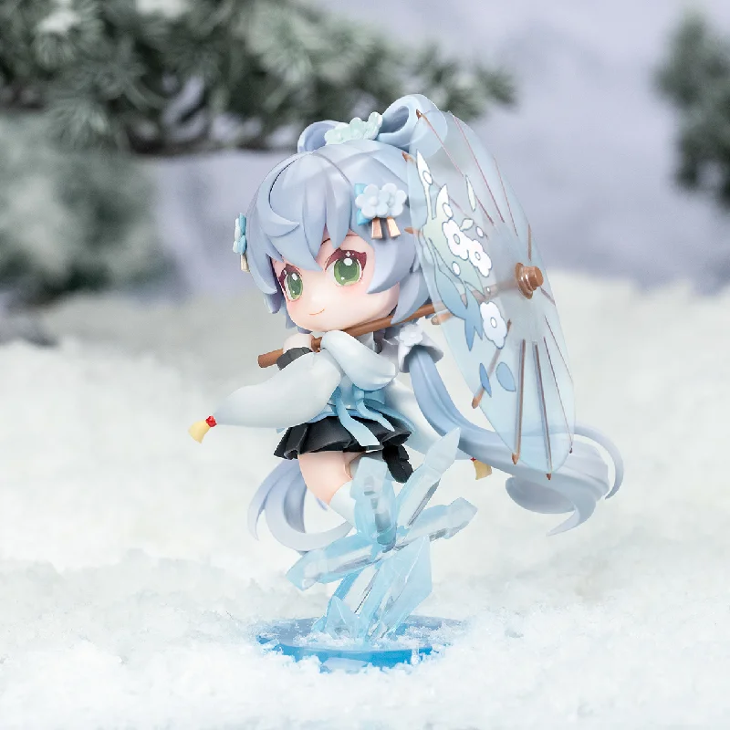 100% Original Qingcang Luo Tianyi Pear Blossom Snow Q Version Vsinger 10Cm Pvc Anime Action Figurine Model Toys for Girls Gift