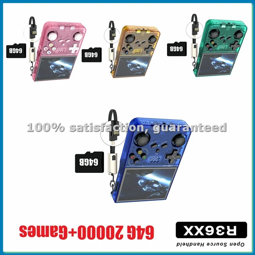 

Портативная игровая консоль R36XX Retro, 64 ГБ, 20000+ игр, экран 3,5 дюйма, Wi-Fi, Linux, портативный видеоплеер, подарок для детей B-A22U