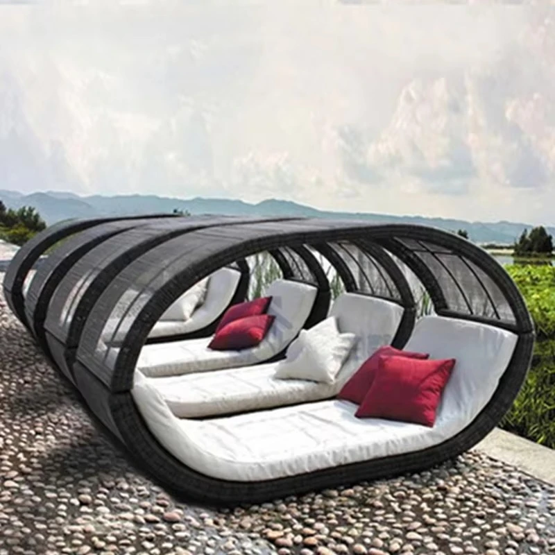 

Outdoor bed Courtyard round bed Outdoor balcony Swimming pool Lazy outdoor sofa bed Beach lounge chair