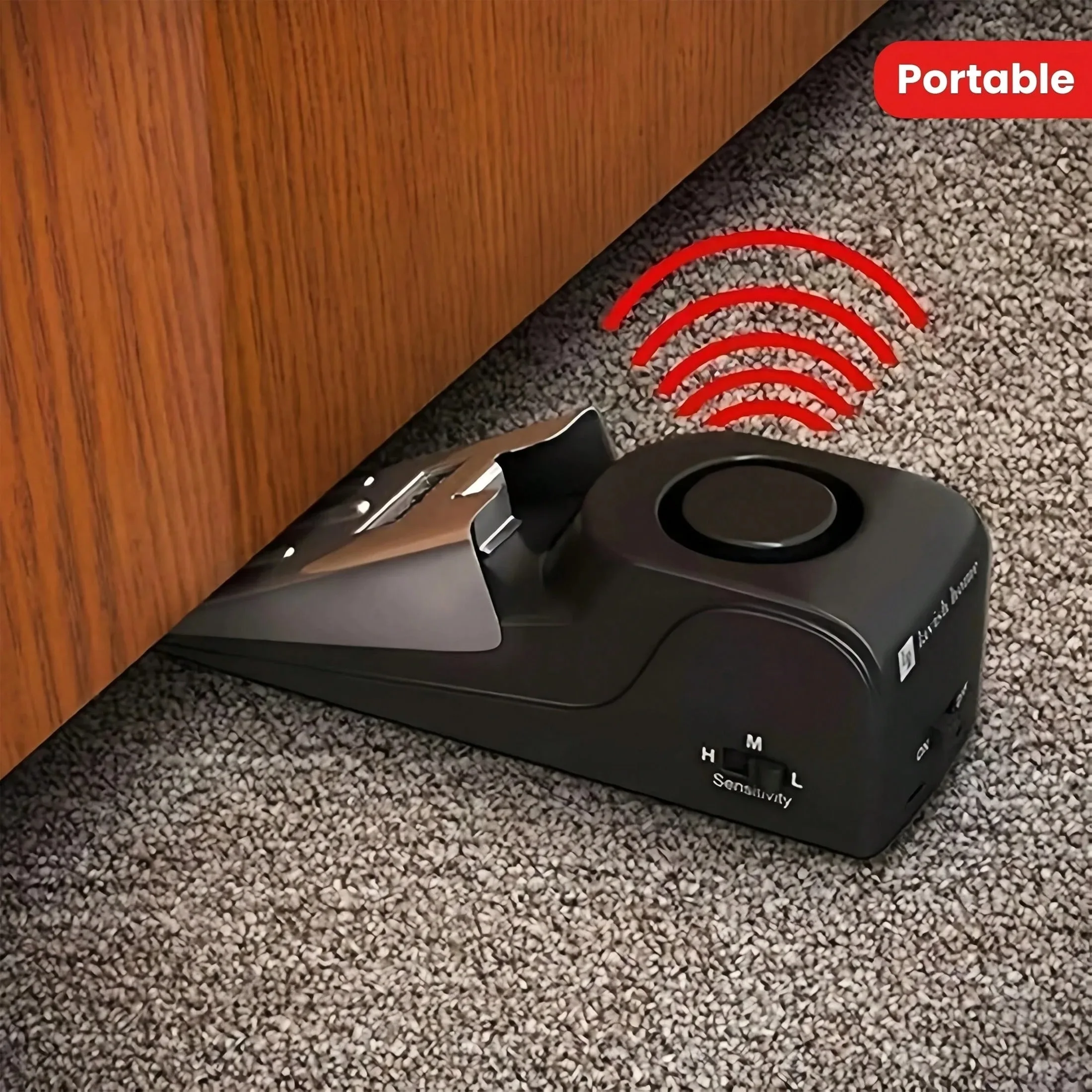 1Pc Door Stopper Alarm Portable 120db Wedge Floor Door Stops Adjustable Sensitivity For Home Dormitory Traveling
