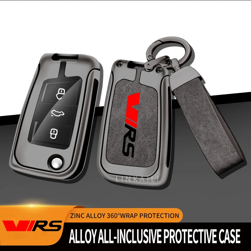 Suitable for Skoda Octavia Kodiaq VIRS car key case 2015 2016 2017 2018 automatic transmission leather car key bag accessories