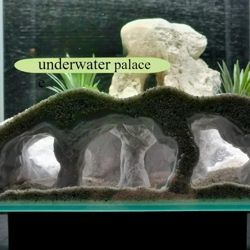 Unterwasserpalast-Versteck für Fische, Garnelen und Reptilien, 3D-gedruckte Aquarium-Dekorationen und Landschaftsgestaltungselemente – Detail 5