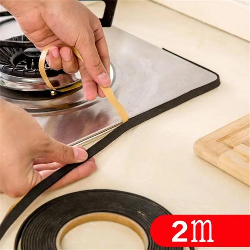 1 Roll 2M Caulk Strip Tapes Self Adhesive Caulk Sealing Strips Caulking Tapes For Gas Stove Kitchen Countertop Door Windows