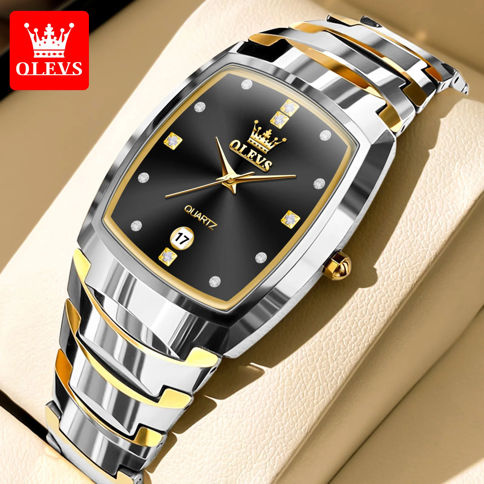 

OLEVS, оригинальные водонепроницаемые мужские кварцевые часы из вольфрамовой стали, бестселлеры, роскошные модные деловые мужские наручные часы