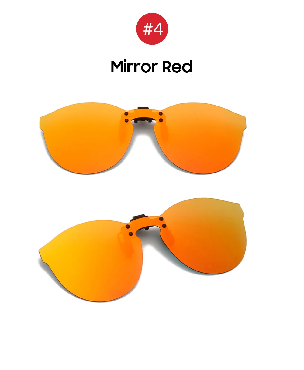 VIVIBEE Red Fishing Flip Up Clip On Polarisierte Sonnenbrille Herren UV400 High Definition Nachtsicht-Fahrlinse – Detail 15