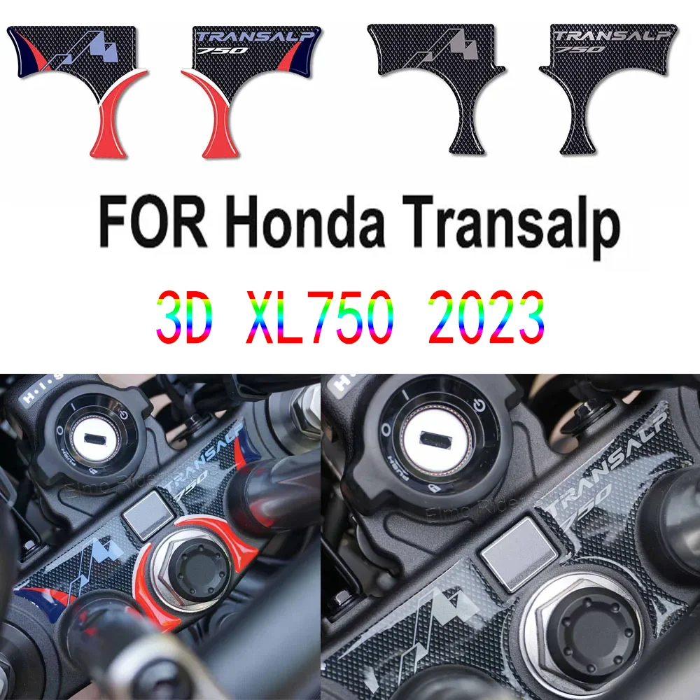 XL750 For Honda Transalp 2023 3D Resin Sticker for Motorcycle Fork Plate Protection Waterproof Anti-scratch Protector