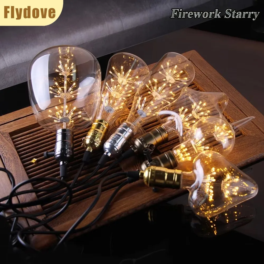 

Edison Creative Light Bulb Starry LED Light E27 Screw Mouth 3W 220V Christmas Retro Warm Light Bar Coffee Shop Lighting Fixtures