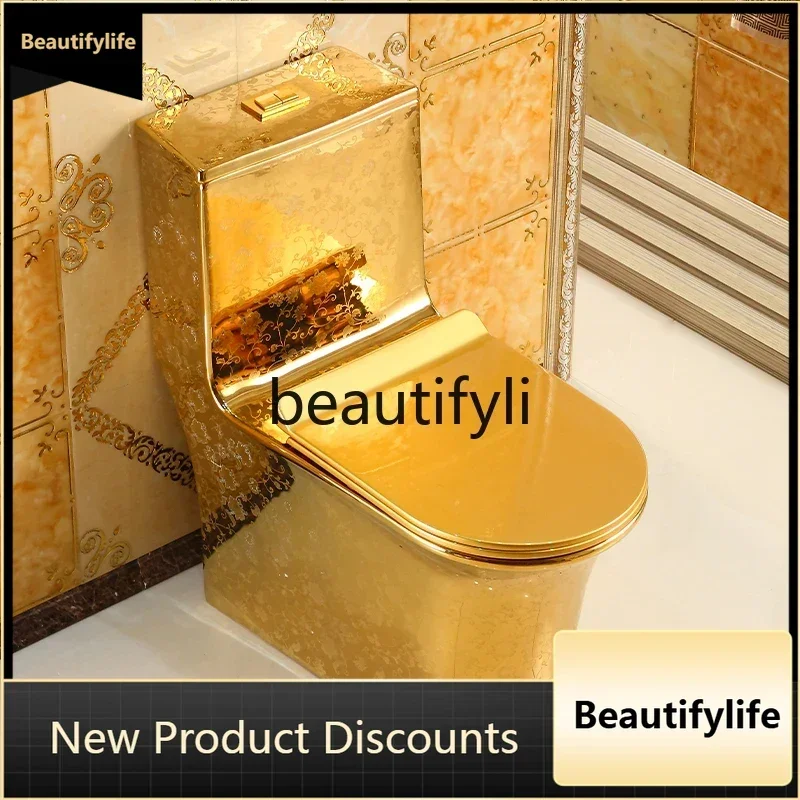 

CQY Local tyrant gold relief toilet siphon water-saving European toilet ceramic color retro toilet8578
