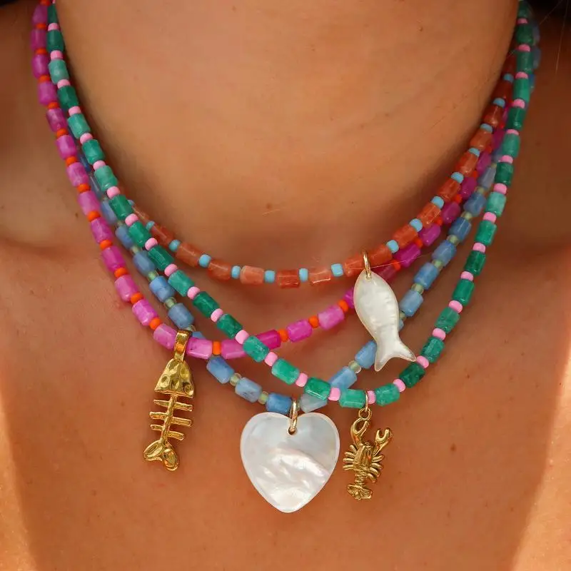 Trendy Chic Resin Bead Chain Multi-Color Unique for DIY Necklace Choker Bohemian Jewelry Handmade Gift Craft