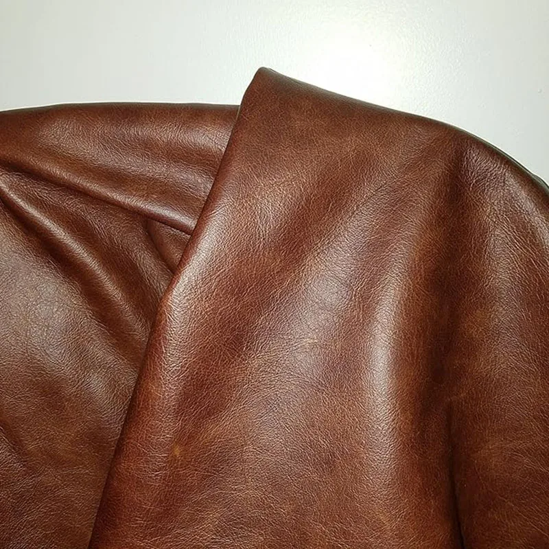

Brown 1.2mm Matte Waxed Oil Full-Grain Leather Genuine Leather Material Soft Upholstery Sofa Bed Head Seat Handmade DIY Clothing