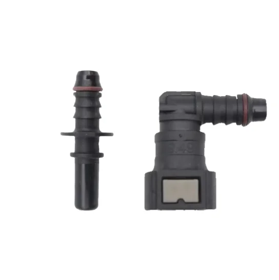 Fuel Line Connector with Quick Connect and Disconnect Mechanism for 5/16 Inch ID Rubber Hoses and 1/4 Inch ID Nylon Tubes