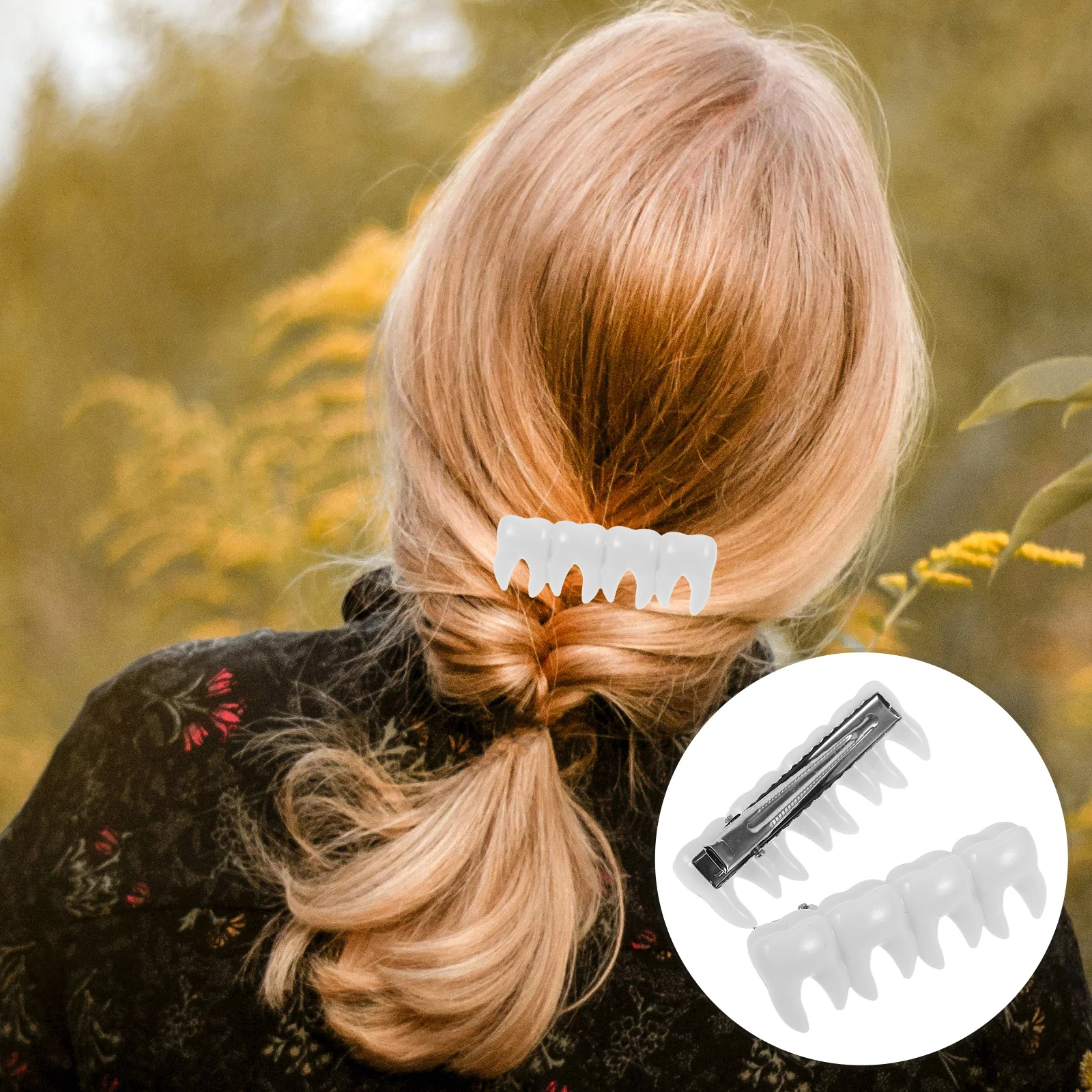 

2 Pcs Hair Clips Tooth Fairy Hairpin Halloween Barrettes for Decoration Suite White Diy Costume Accessories