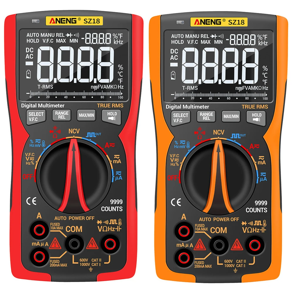 

Цифровой мультиметр SZ18 транзисторный конденсатор NCV, 9999 Профессиональный Аналоговый тестер True RMS /DC