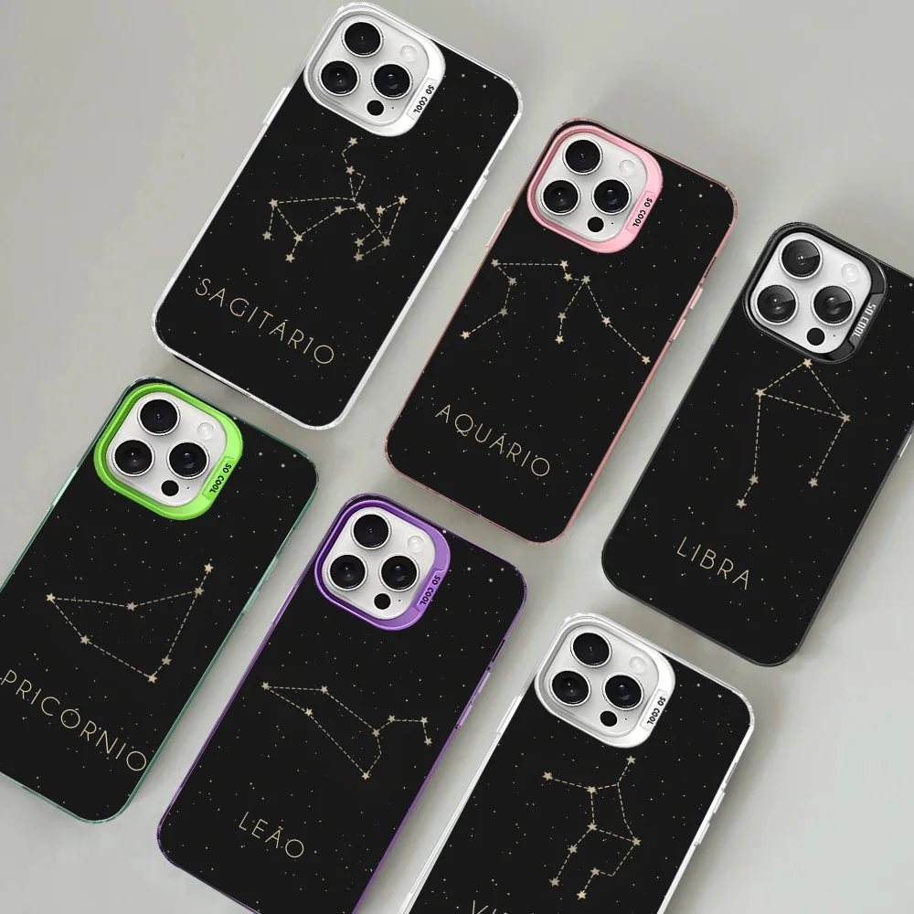 12 Constellations Zodiac Signs Phone Case For IPhone 16 15 14 13 12 11 Pro Max X XR XSMAX 8 7 Plus Matte Shockproof Back Cover