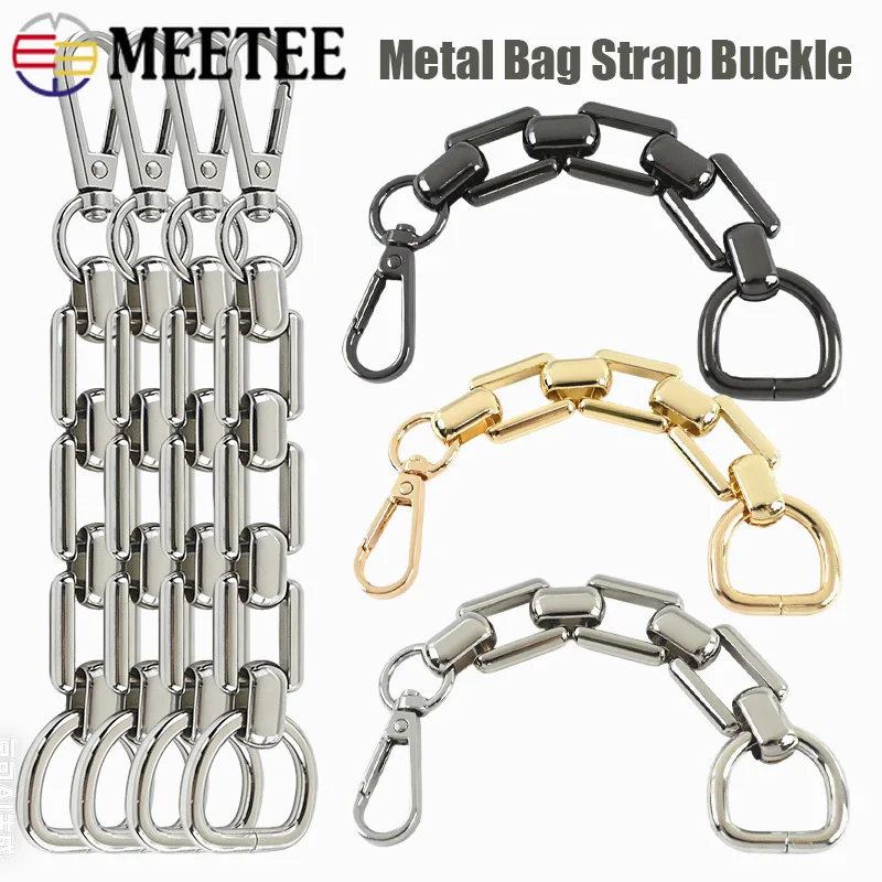 

1/2/5Pcs Extension Metal Chain 18cm D Ring Pocket Chains Adjust Clasp Shoulder Bag Strap Handle Buckle Accessories for Handbags