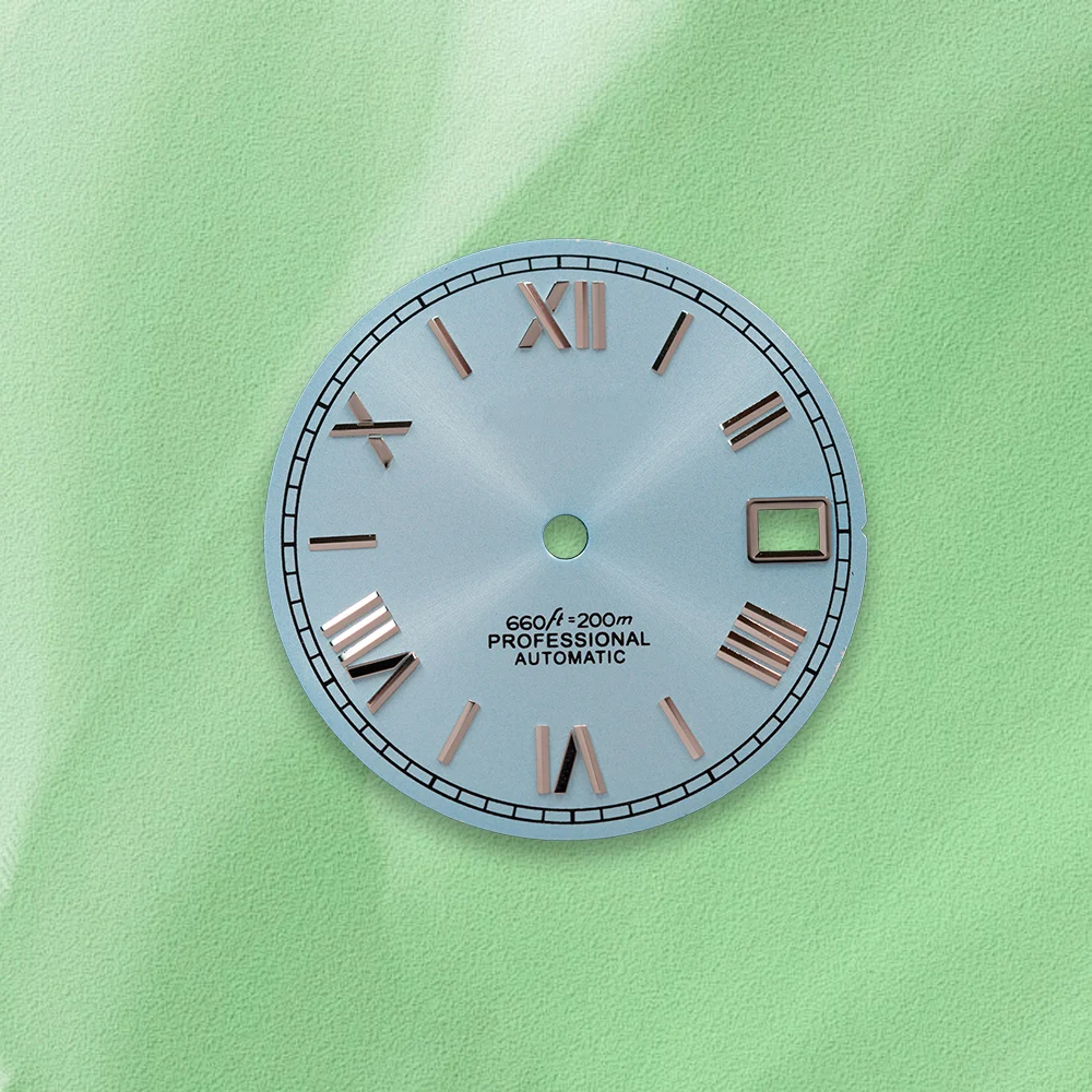 المبيعات الساخنة 28.5 مللي متر S شعار NH35 الروماني T-iffany الأخضر الهاتفي مناسبة ل NH36 ساعة يد تعمل بالحركة تعديل الملحقات