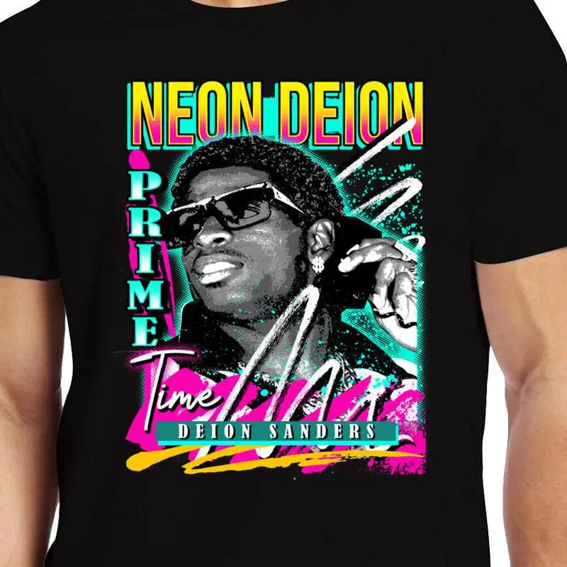 

НОВАЯ ЧЕРНАЯ футболка Art Society x SWOD NEON DEION SMALL 6XLARGE LIMITED RELEASE