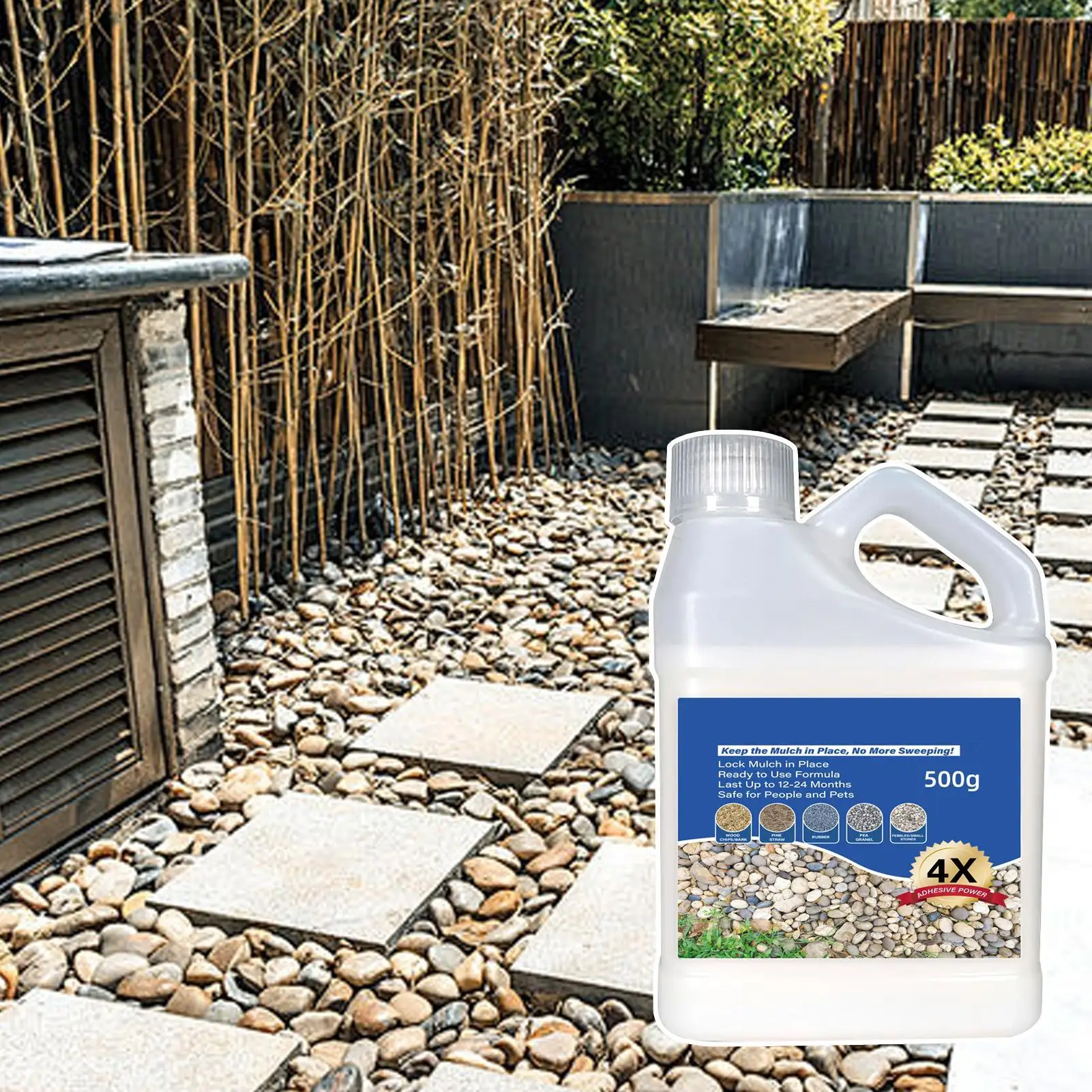 500 جرام المهاد الصخري لاصق البازلاء الحصى لزجة الصخور الغراء التجفيف السريع رذاذ في الهواء الطلق ساحة فناء الأحجار المشهد لاصق متعدد الأغراض #5