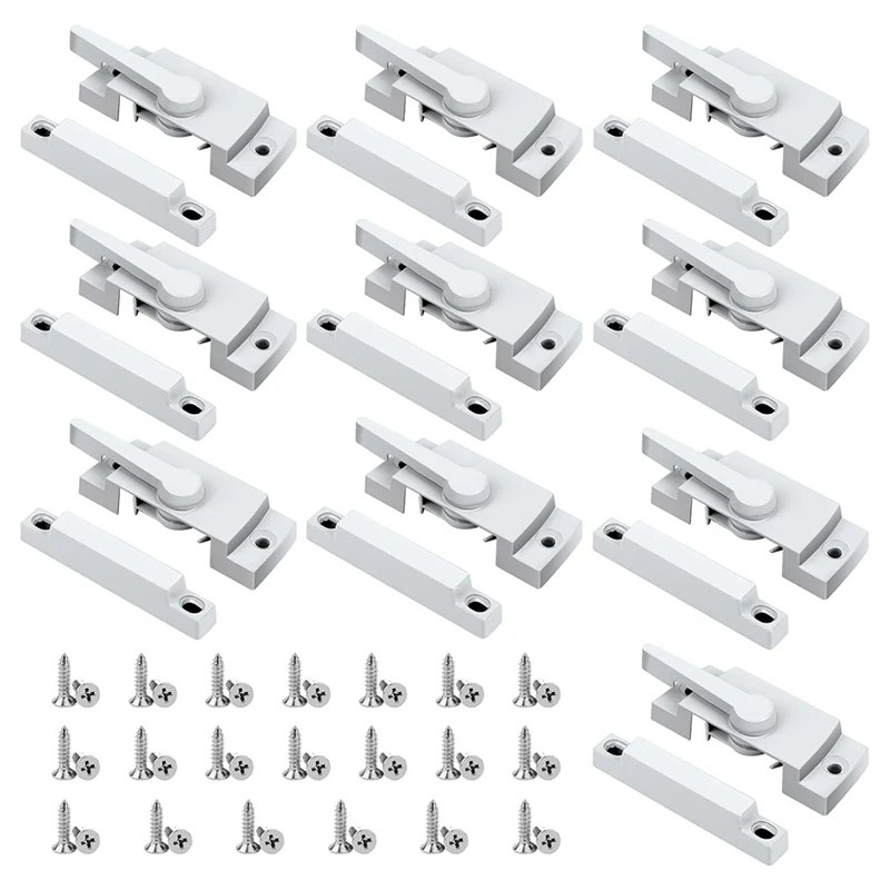 Window Strap Lock, Cam Action White Window Lock, Window Latch With Fixed Die-Cast, Suitable For Sliding Windows Durable