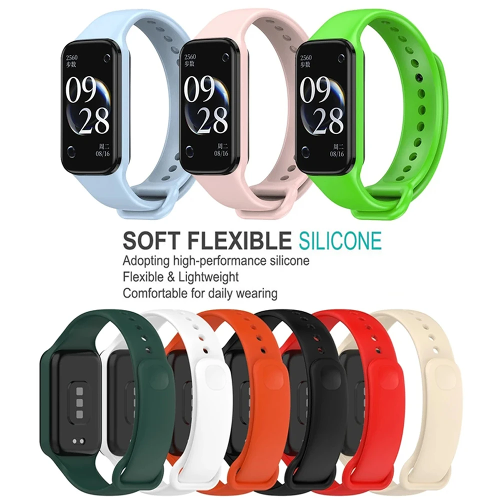 Replacement Watch Strap For Xiaomi Smart Band 8 Active Strap Silicone Strap For Redmi Smart Band 2 Strap Bracelet