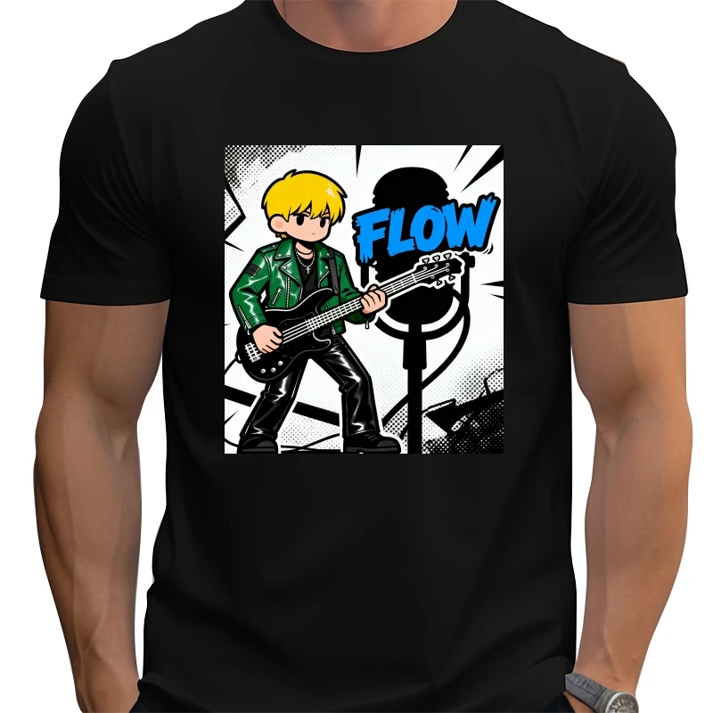 

Street Fun, стильная футболка с рисунком из мультфильма, повседневный наряд в стиле хип-хоп, свободный топ большого размера из 100% хлопка