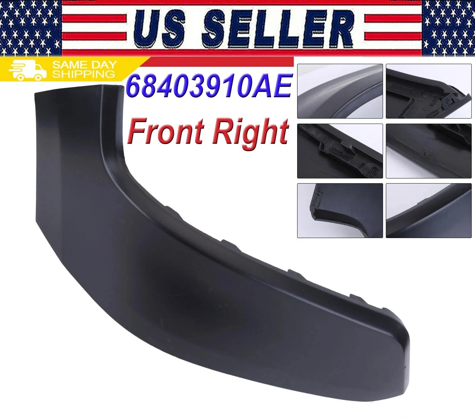 

Front Right Bumper End Face Bar Compatible for Ram 1500 2019-2022 Replaces 68403910AE Wrap Angle Passenger Side Bumper