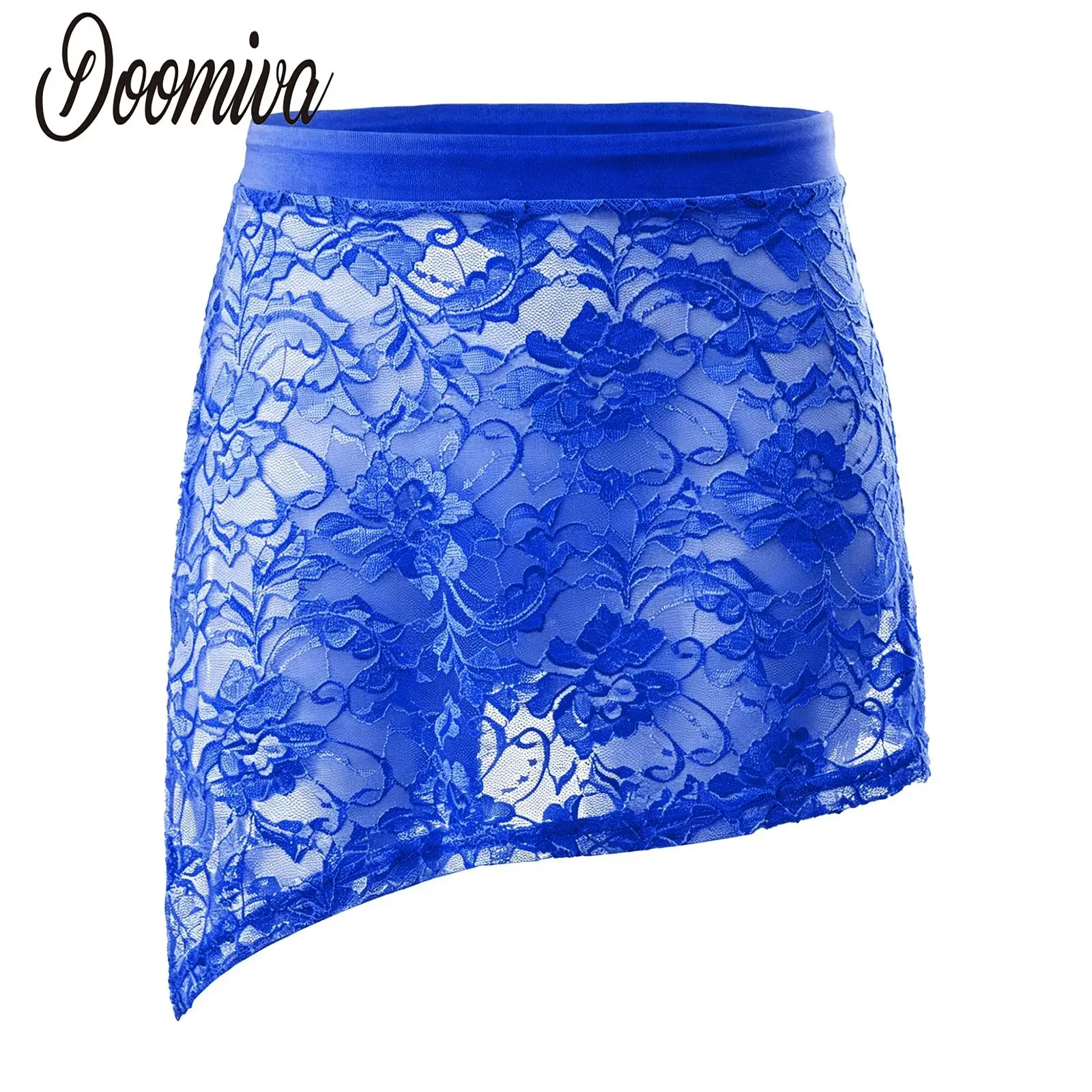 

Kid Girls Sheer Lace Ballet Dancer Ballerina Skirts Elastic Waistband Side Split Skirt for Dance Rehearsal Practice Performance