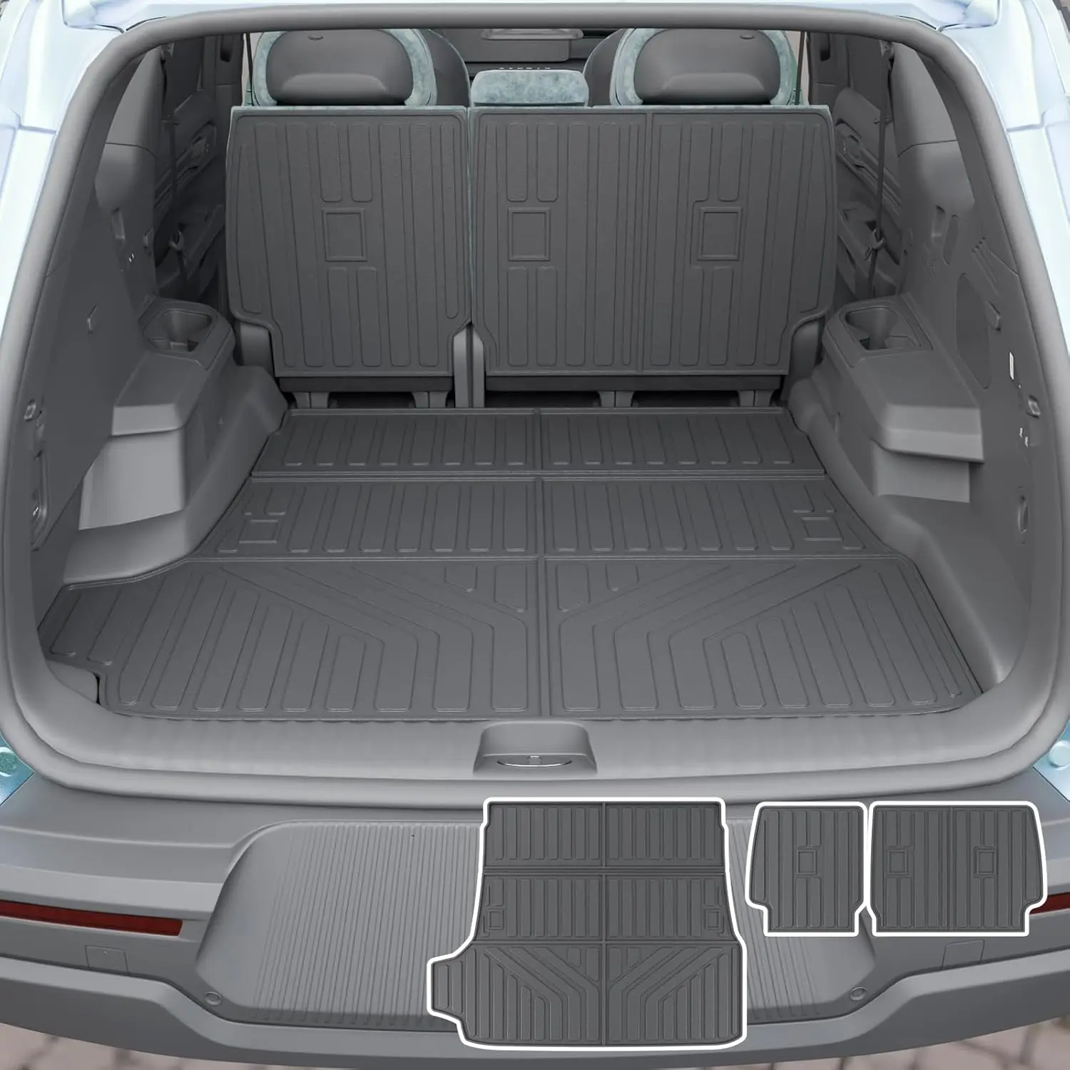 

For 2025 - 2026 Toyota 4Runner Gas 5 - Seater, TPE Cargo Mat and Backrest Mats, Comprehensive Protection