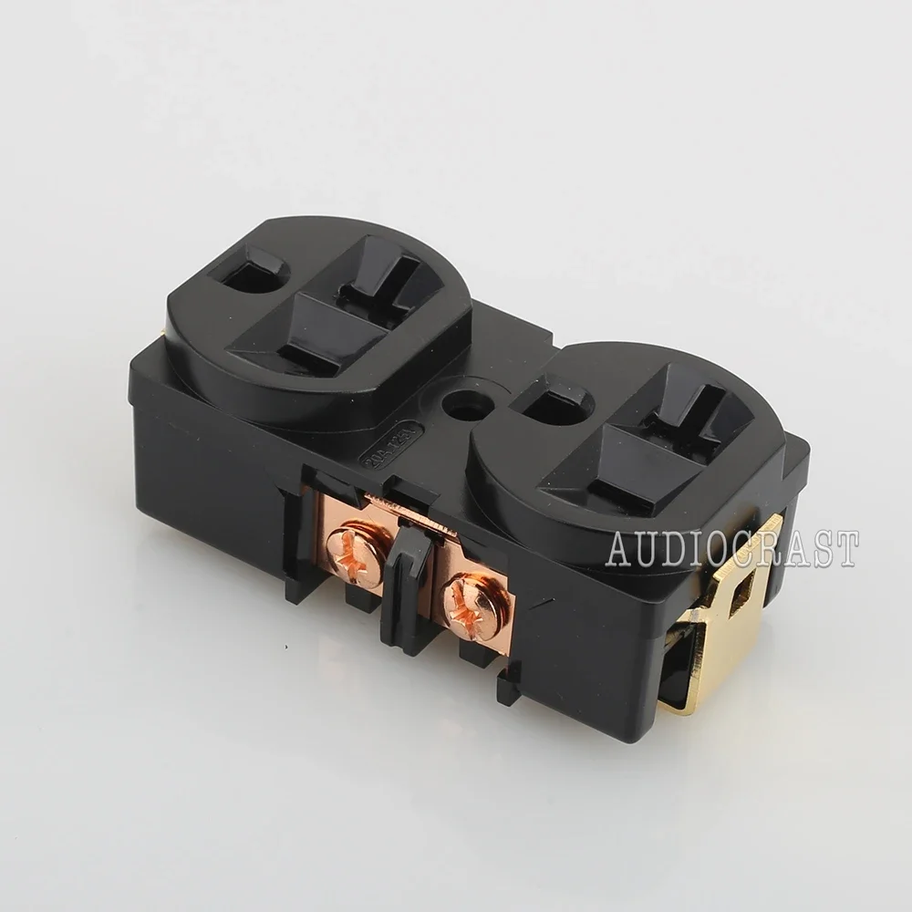 

2pcs Power Socket Black HIFI US 20A AC Power Receptacle Socket Red copper distributor