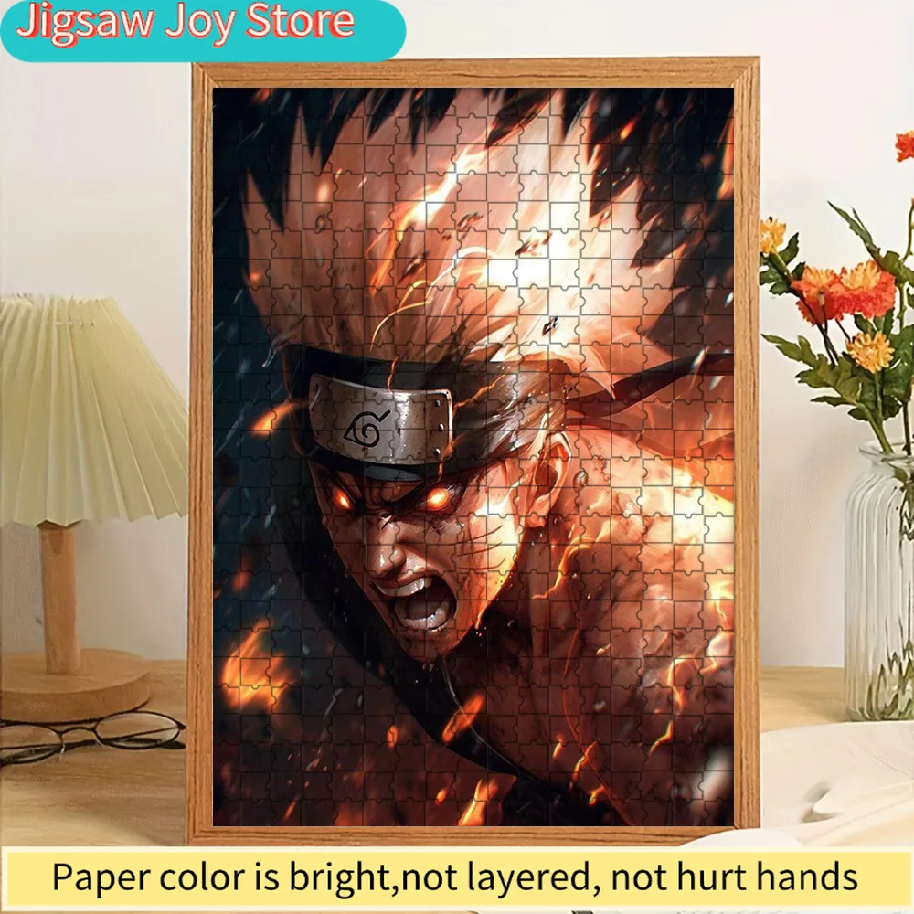 

Naruto Uzumaki Nine-Tails Rage Mode Paper Puzzle, Anime Character Fiery Intense Portrait Paper Jigsaw Puzzle, Creative Paper Puz
