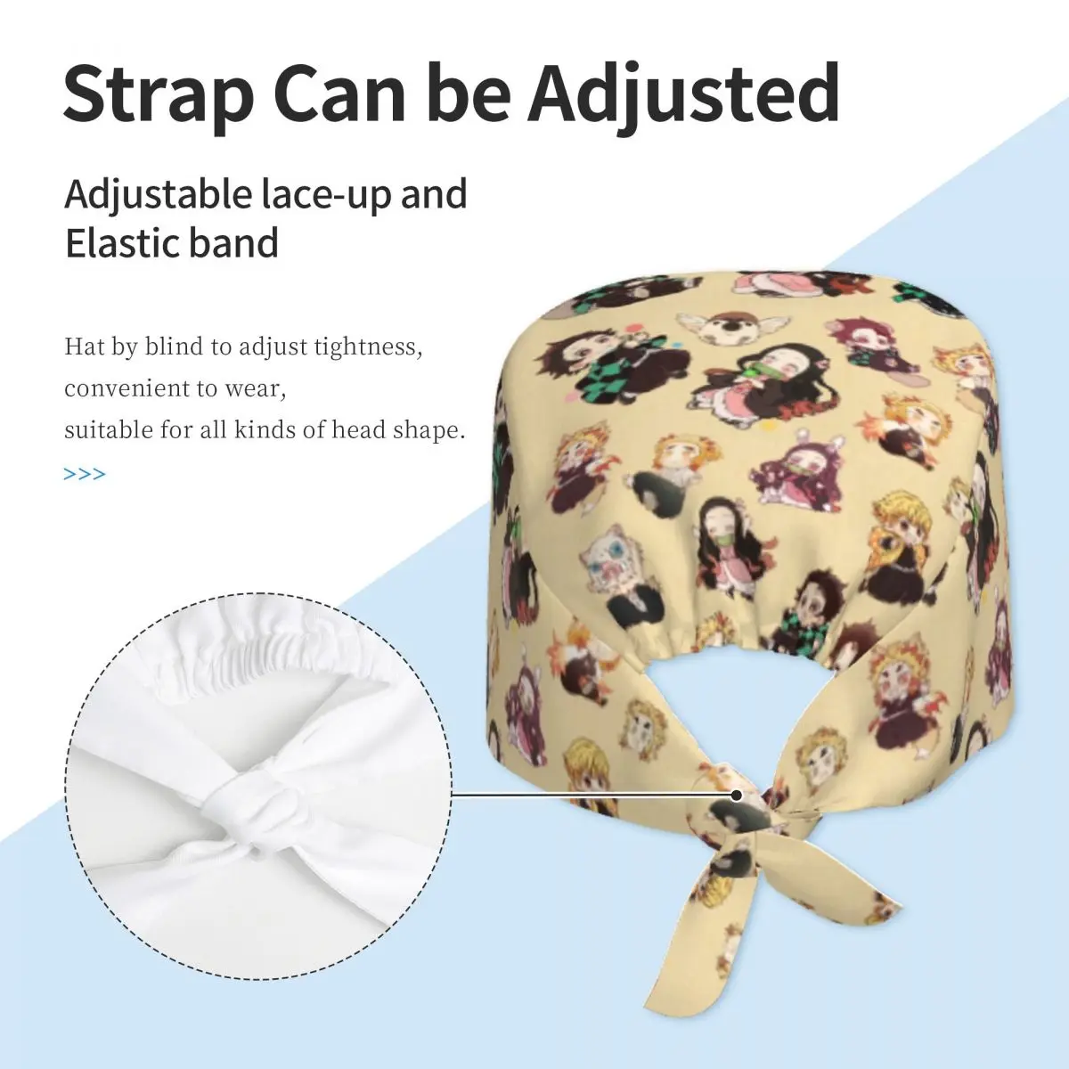 カスタム Demones S-Slayer スクラブキャップ手術帽子男性女性手術室キャップオペレーター帽子ラボワークス帽子