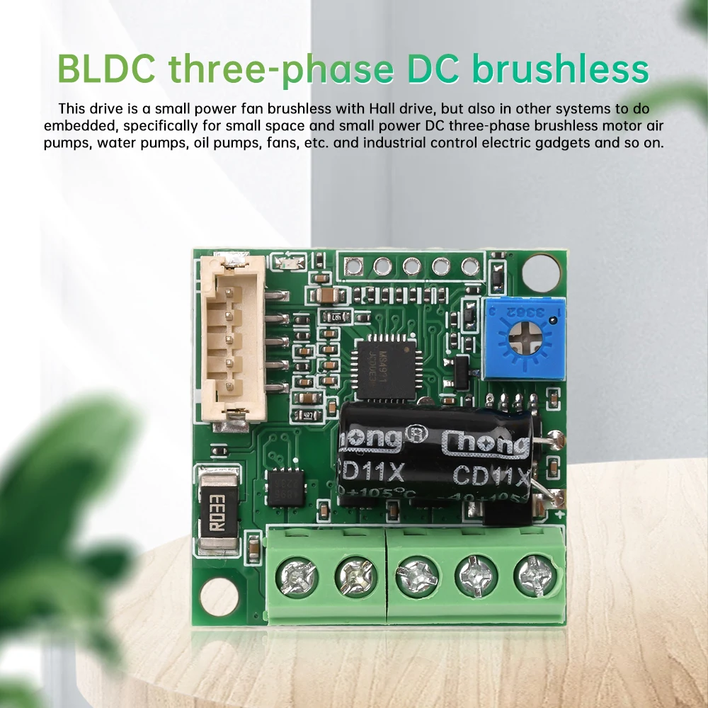 

DC6-24V 100W BLDC 3 Phases DC Brushless Hall Induction Motor Drive Board with potentiometer 6V 12V 24V Motor Speed Control