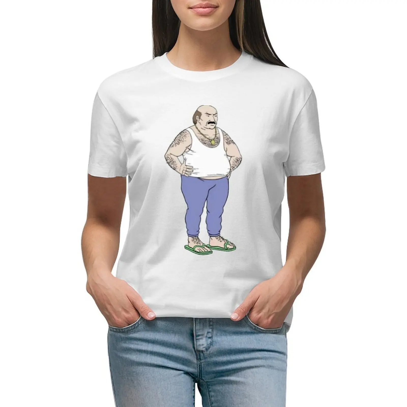 

Aqua teen hunger force Carl angry wearing sandals T-shirt kawaii clothes Aesthetic clothing summer top Womens clothing