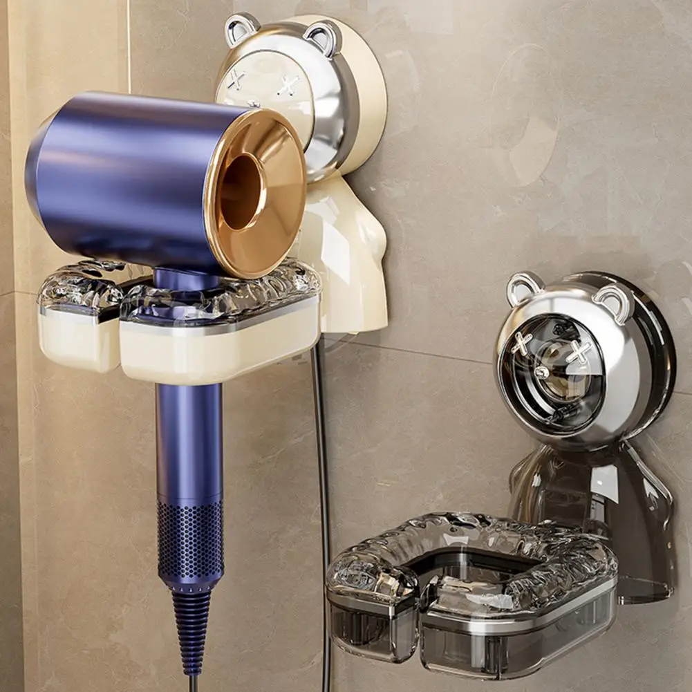 

Wall-mounted Hair Dryer Stand Stable Hair Dryer Rack Wall Mount Hair Dryer Holder with Strong Suction Cup for Easy Installation