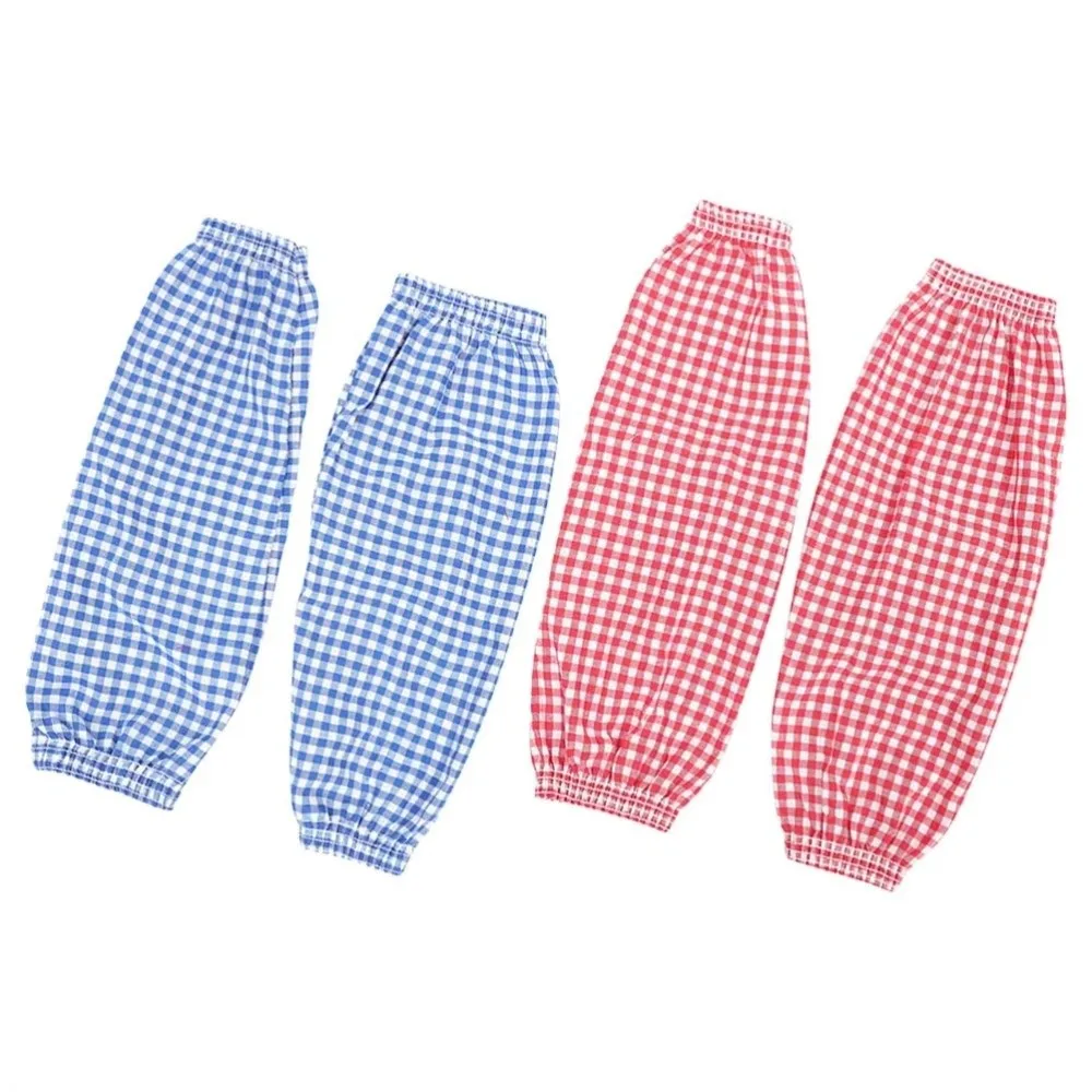 New Anti Fouling Arm Cover Plaid Washable Oversleeves Wear-resistant Elastic Arm Guard For Cooking Cuff Protectors