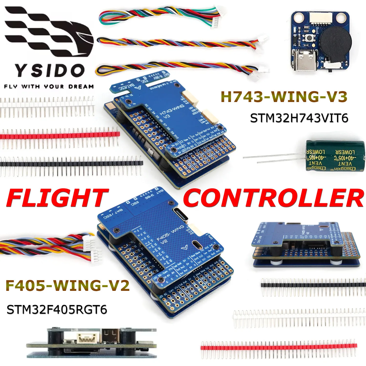 

Y​SIDO Flight Controller F405-WING-V2 H743-WING-V3 Built-in OSD SD Slot for RC Multirotor Airplane Fixed-Wing Drones Model Parts