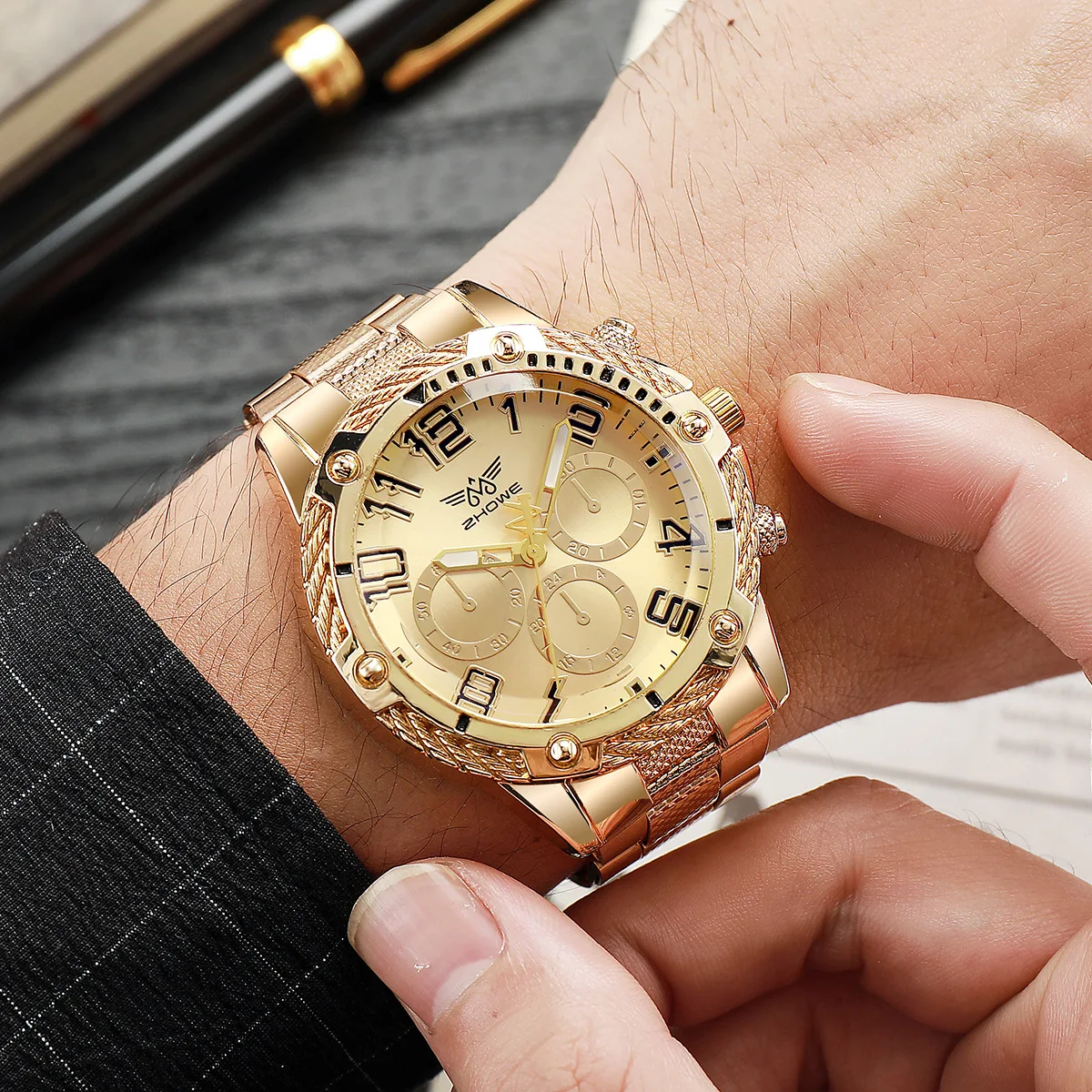 

Men Business Watches Fashion Stainless Steel Band Male's Quartz Watch