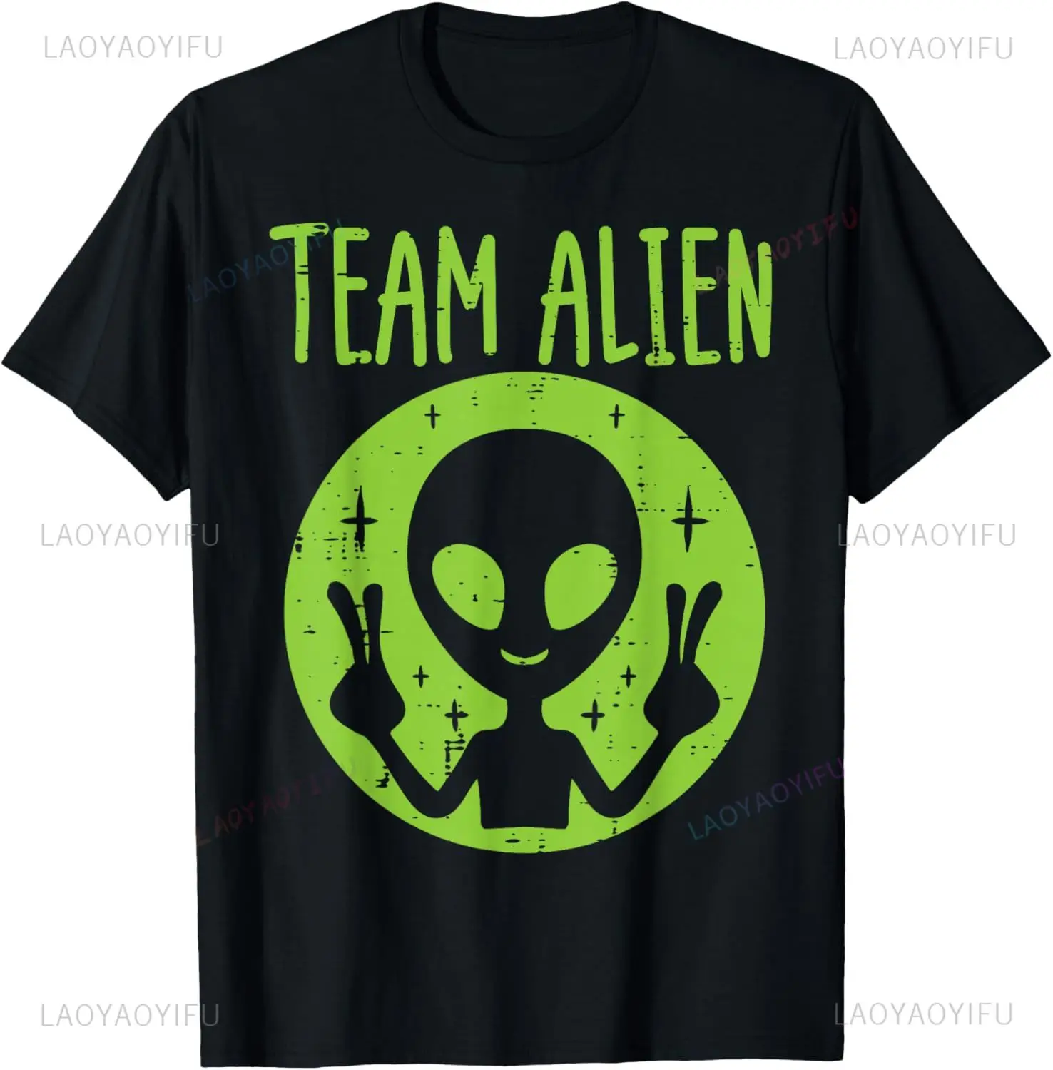 Team Alien Peace Funny Ufo Space Women Kid Youth Toddler Men T-Shirt Streetwear Clothing Individuality Ropa Hombre