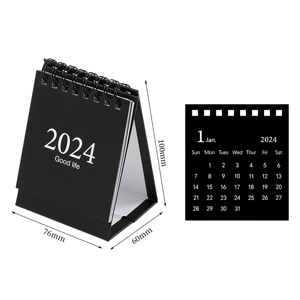 2024 Calendar Time Management Portable Desk Calendar Daily Schedule From August 2023 To Dec 2024 With Twin-Wire Binding