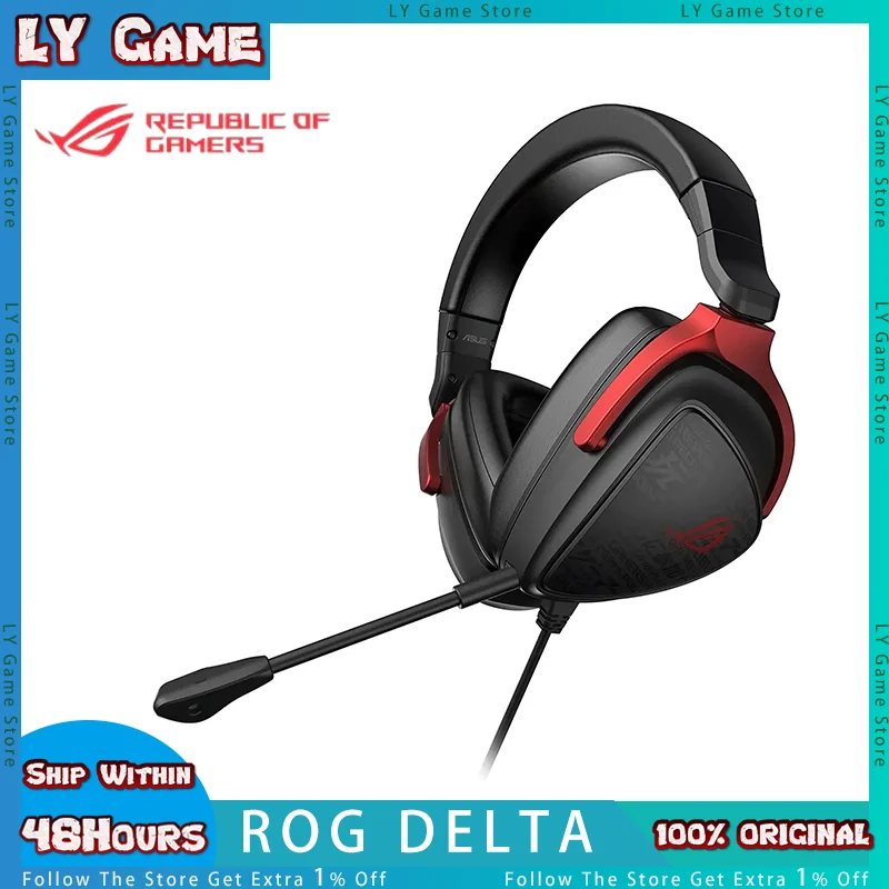 

ASUS ROG Delta Origin Core Wired Gaming Headset Surround Sound Drivers For PC Switch PS4 PS5 Xbox Gaming Headset Customized